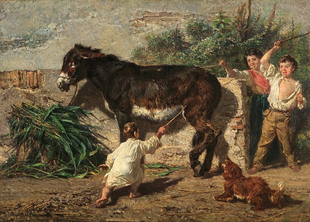 Bambini con asino (1879)